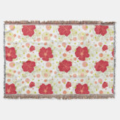 Handgezeichnetes Hibiskus-Muster Decke (Vorderseite)