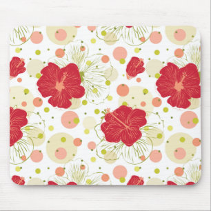 Handgezeichnetes Hibiskus-Muster Mousepad