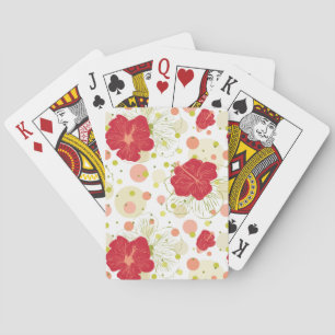 Handgezeichnetes Hibiskus-Muster Spielkarten