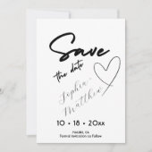 Handgezeichnetes Hochzeitsfoto Save The Date (Vorderseite)
