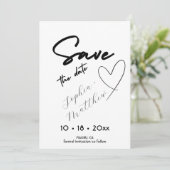 Handgezeichnetes Hochzeitsfoto Save The Date (Stehend Vorderseite)