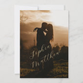 Handgezeichnetes Hochzeitsfoto Save The Date (Rückseite)