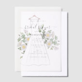 Handgezeichnetes Hochzeitskleid Brautparty Pergament Einladungen (Versetzt)