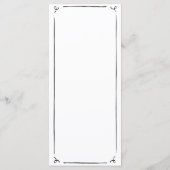 Handgezeichnetes Hochzeitsmenü mit handgeschrieben Menükarte (Rückseite)