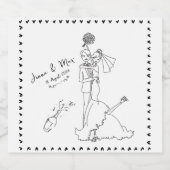 handgezeichnetes Hochzeitsweinlabel Schaumweinetikett (Einzelnes Label)