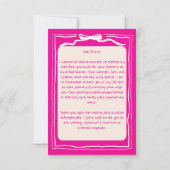 Handgezeichnetes, in Retro-Rosa-Band-Brautparty Dankeskarte (Rückseite)