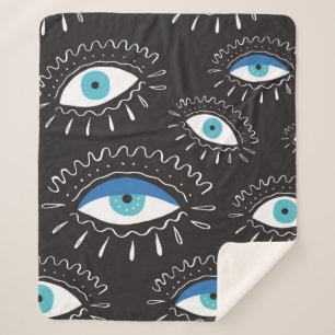 Handgezeichnetes indianisches Aztec-Stammesauge mi Sherpadecke