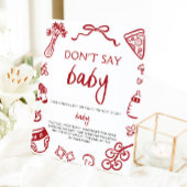 Handgezeichnetes italienisches Baby Dont Say Baby Sockelschild