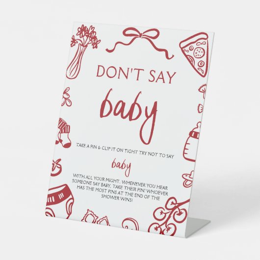Handgezeichnetes italienisches Baby Dont Say Baby Sockelschild (Vorderseite)