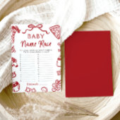 Handgezeichnetes italienisches Baby Name Race Baby Einladung