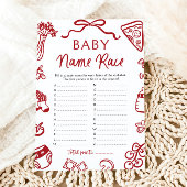 Handgezeichnetes italienisches Baby Name Race Baby Einladung