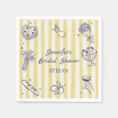 Handgezeichnetes italienisches Lemon Brautparty Na Serviette (Vorderseite)