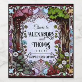 Handgezeichnetes Jugendstil-Logo Hochzeitsweinlabe Weinetikett (Einzelnes Label)