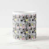 Handgezeichnetes Kakteen-Muster Jumbo-Tasse (Vorderseite)