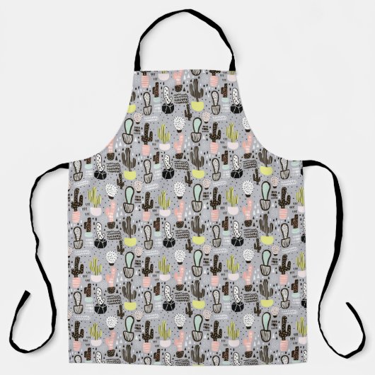 Handgezeichnetes Kakteen-Muster Schürze (Vorderseite)