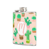 Handgezeichnetes Kaktusmuster Flachmann (Links)