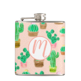 Handgezeichnetes Kaktusmuster Flachmann