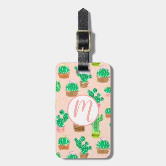Handgezeichnetes Kaktusmuster Gepäckanhänger (Vorderseite vertikal)