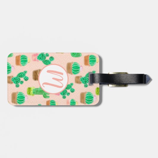 Handgezeichnetes Kaktusmuster Gepäckanhänger (Rückseite horizontal)