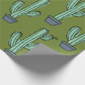 Handgezeichnetes Kaktusmuster Geschenkpapier (Ecke)