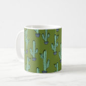 Handgezeichnetes Kaktusmuster Kaffeetasse (Vorderseite Links)