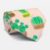 Handgezeichnetes Kaktusmuster Krawatte (Gerollt)