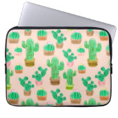 Handgezeichnetes Kaktusmuster Laptopschutzhülle (Vorderseite)