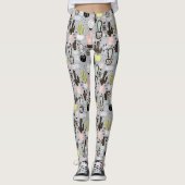 Handgezeichnetes Kaktusmuster Leggings (Vorderseite)