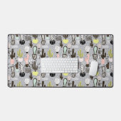 Handgezeichnetes Kaktusmuster Schreibtischunterlage (Tastatur & Maus)