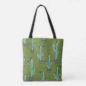 Handgezeichnetes Kaktusmuster Tasche (Rückseite)