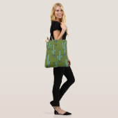 Handgezeichnetes Kaktusmuster Tasche (Am Model)