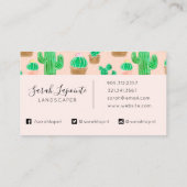 Handgezeichnetes Kaktusmuster Visitenkarte (Rückseite)