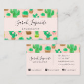 Handgezeichnetes Kaktusmuster Visitenkarte (Vorne/Hinten)