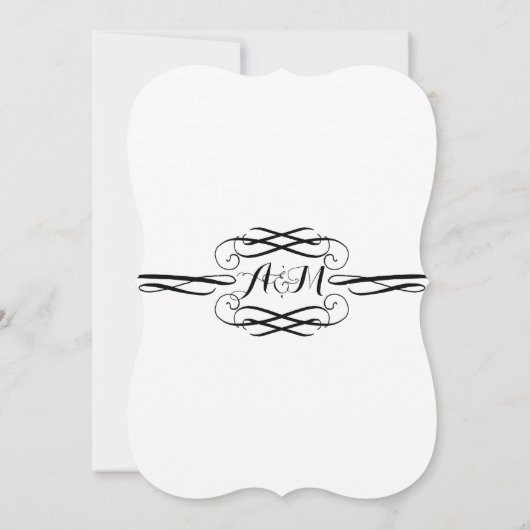 Handgezeichnetes kalligraphisches Skript in Rollen Einladung (Rückseite)