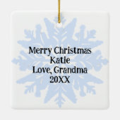 Handgezeichnetes Kitten im Catnip Weihnachten Keramikornament (Rückseite)