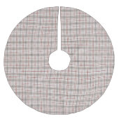 Handgezeichnetes klassisches Beige Kariertes Tarta Polyester Weihnachtsbaumdecke (Vorderseite)