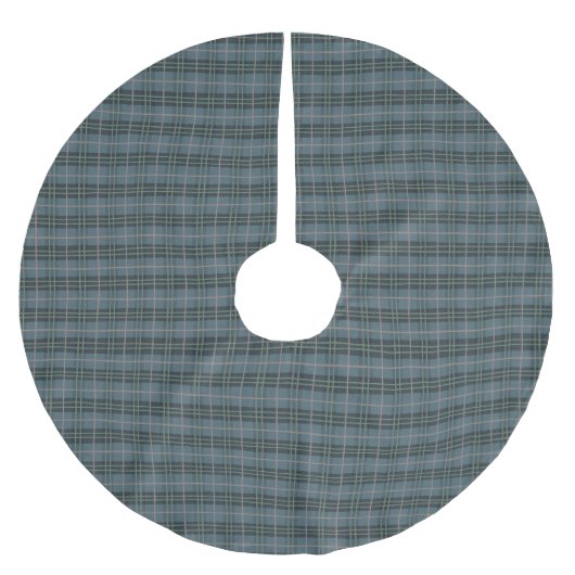 Handgezeichnetes klassisches Dusty Kariertes Tarta Polyester Weihnachtsbaumdecke (Vorderseite)