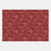 Handgezeichnetes klassisches Retro-Weihnachtswacke Geschenkpapier Set (Vorderseite)