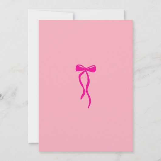 Handgezeichnetes, knabriges, rosa Band Save The Date (Rückseite)