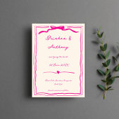 Handgezeichnetes, knabriges, rosa Band Save The Date