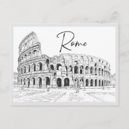 Handgezeichnetes Kolosseum Rom Italien Wahrzeichen Postkarte
