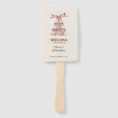 Handgezeichnetes Kritzel Hochzeitsprogramm Fächer (Vorderseite)