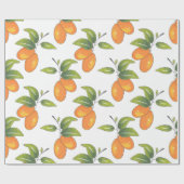 Handgezeichnetes Kumquats-Muster Geschenkpapier (Flach)