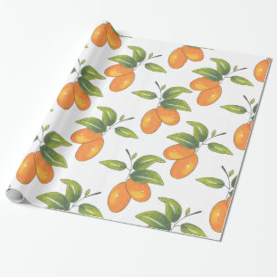 Handgezeichnetes Kumquats-Muster Geschenkpapier