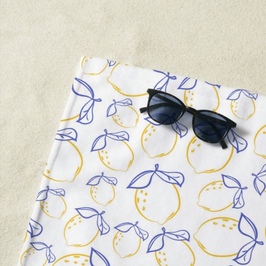 Handgezeichnetes Lemon Pattern Beach Handtuch (Beispiel)