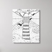 Handgezeichnetes Leuchtturm Doodle 6 Leinwanddruck (Vorderseite)