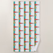 Handgezeichnetes Leuchtturm Strandtuch (Vorderseite)