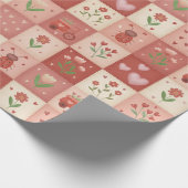 Handgezeichnetes Liebes-Patchwork - Geschenkpapier (Ecke)
