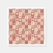 Handgezeichnetes Liebes-Patchwork-Muster - Serviet Serviette (Vorderseite)