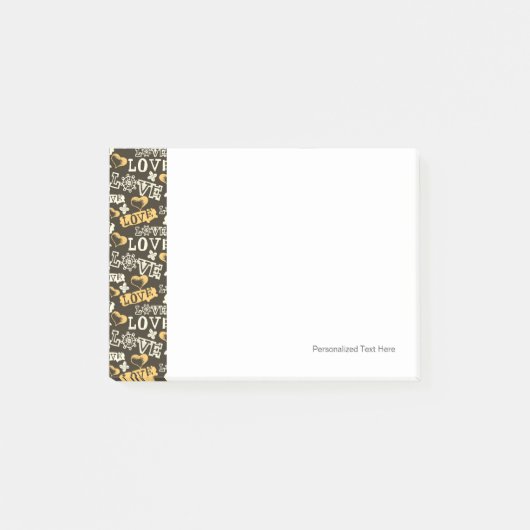 Handgezeichnetes Liebesmuster Post-it Klebezettel (Vorderseite)